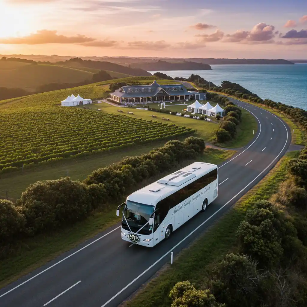 Custom wedding bus routes Auckland venues