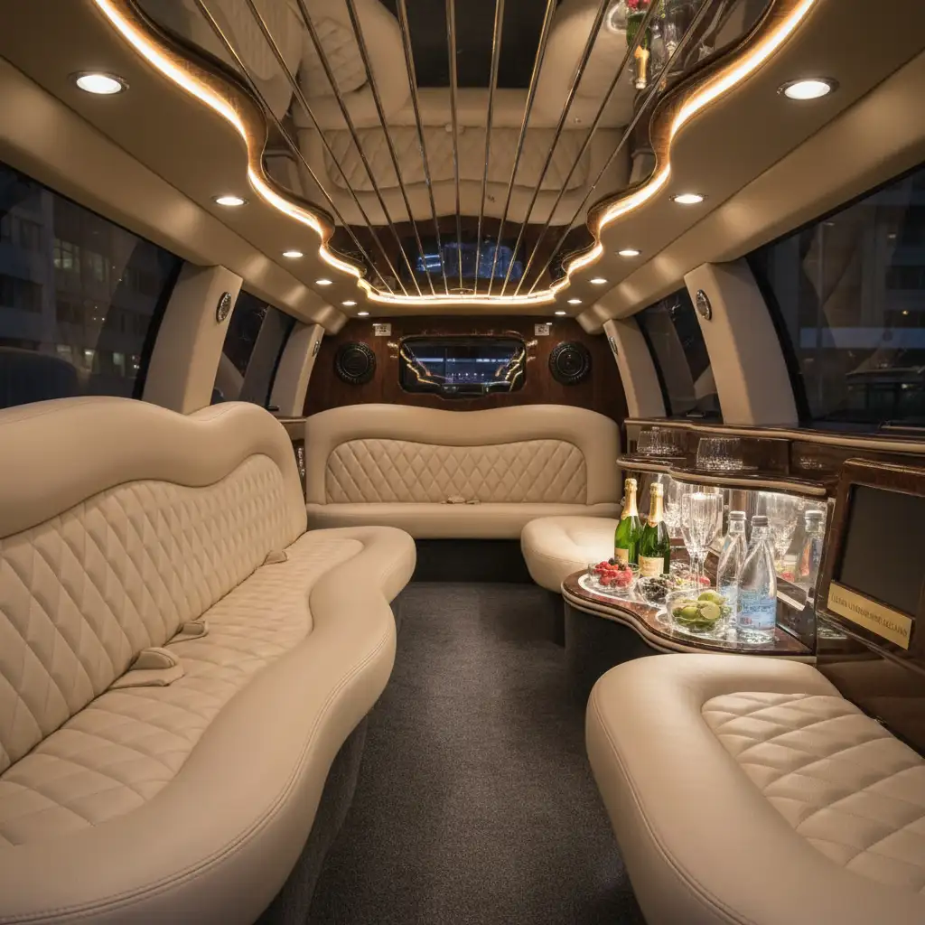 Luxury limo interior for school ball packages