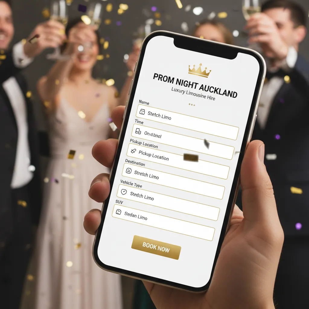 Online booking for prom limo hire Auckland City pricing