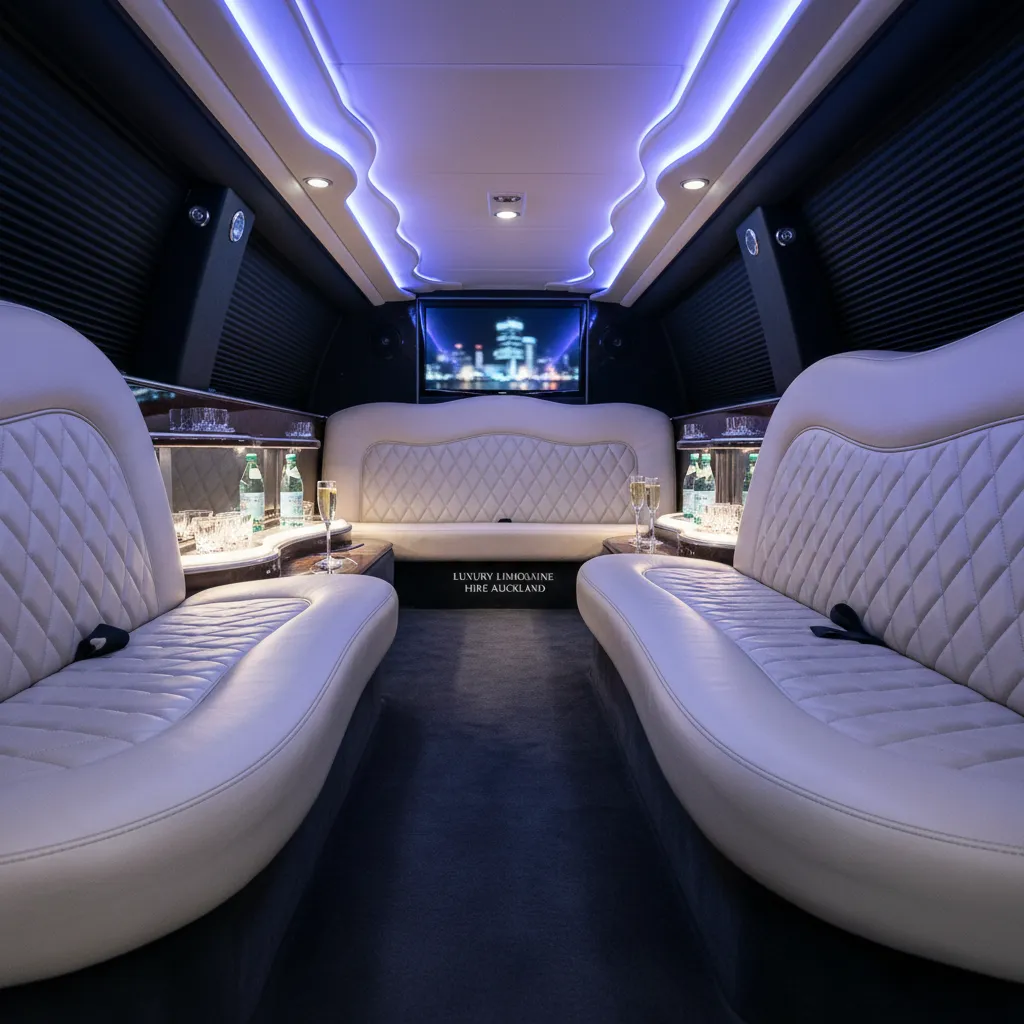 Luxury limousine interior for Auckland high school events