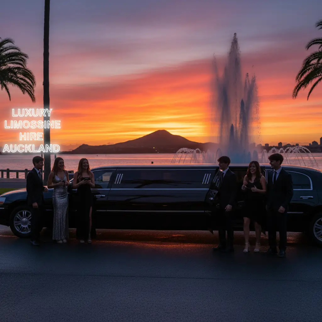 Limo at Mission Bay Auckland for school ball photos