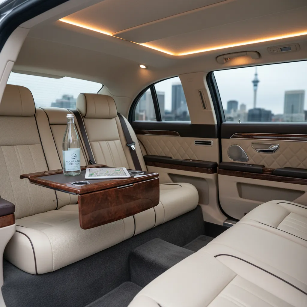 Luxurious car interior for premium domestic airport transfer