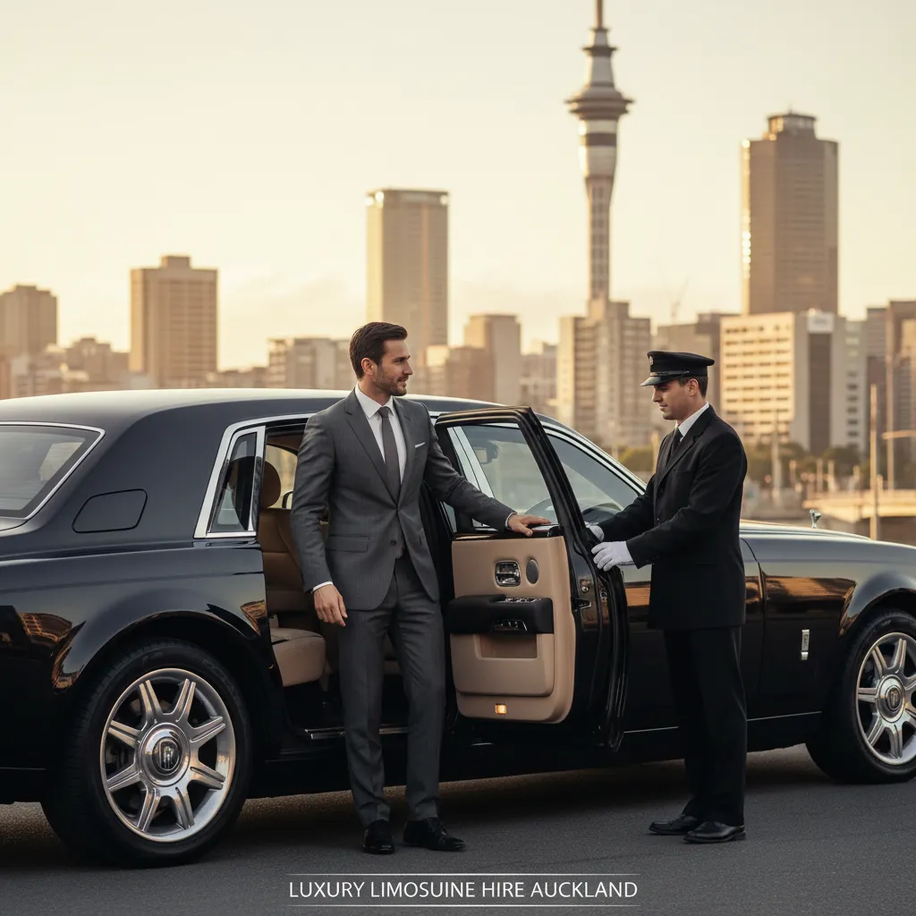 Business traveler utilizing luxury airport transfer service Auckland