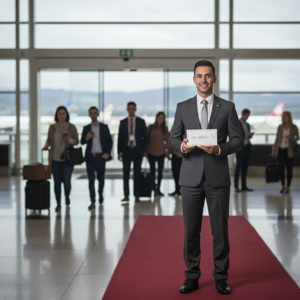 Professional chauffeur offering meet and greet airport service Auckland