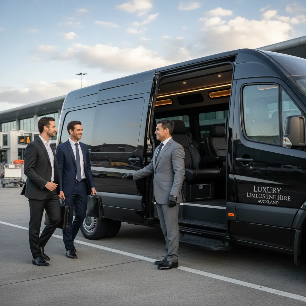 Professional chauffeur service for luxury van airport transfer in Auckland