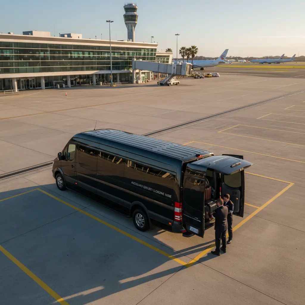 Luxury van with ample luggage space at Auckland Airport
