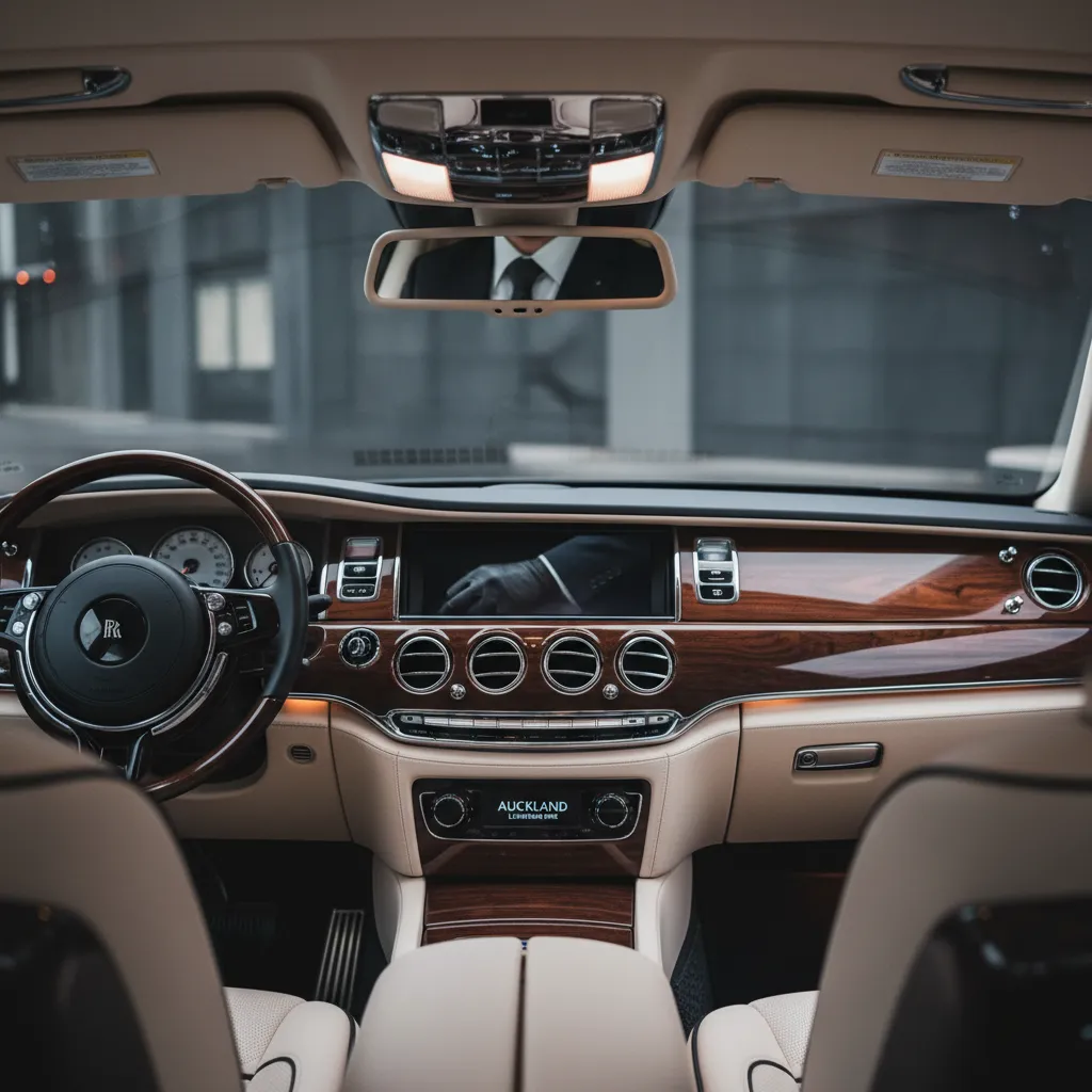 Luxury interior of a chauffeured car in Auckland