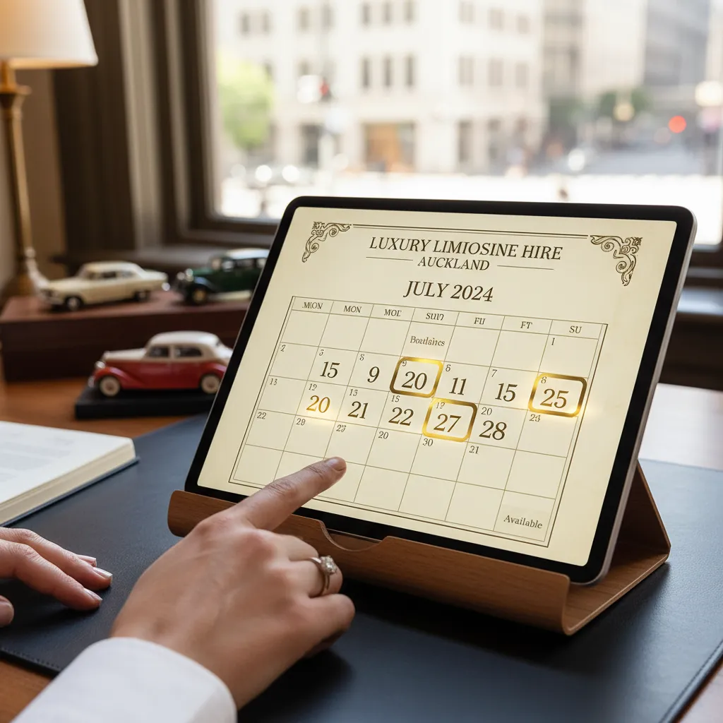 Booking calendar for vintage wedding cars Auckland