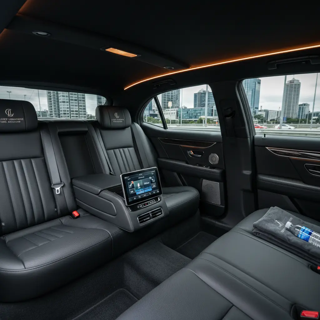 Luxury car interior for business travel in Auckland CBD