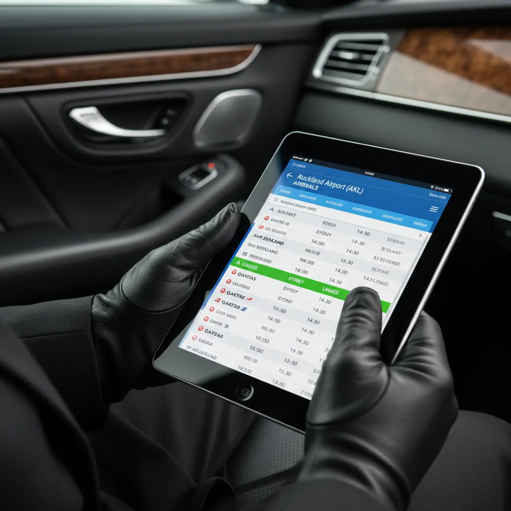 Chauffeur tracking flight for executive airport transfer